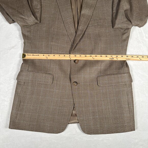 Lauren Ralph Lauren Blazer Men Size 42L Two Button Jacket Silk Wool Herringbone - Picture 4 of 9